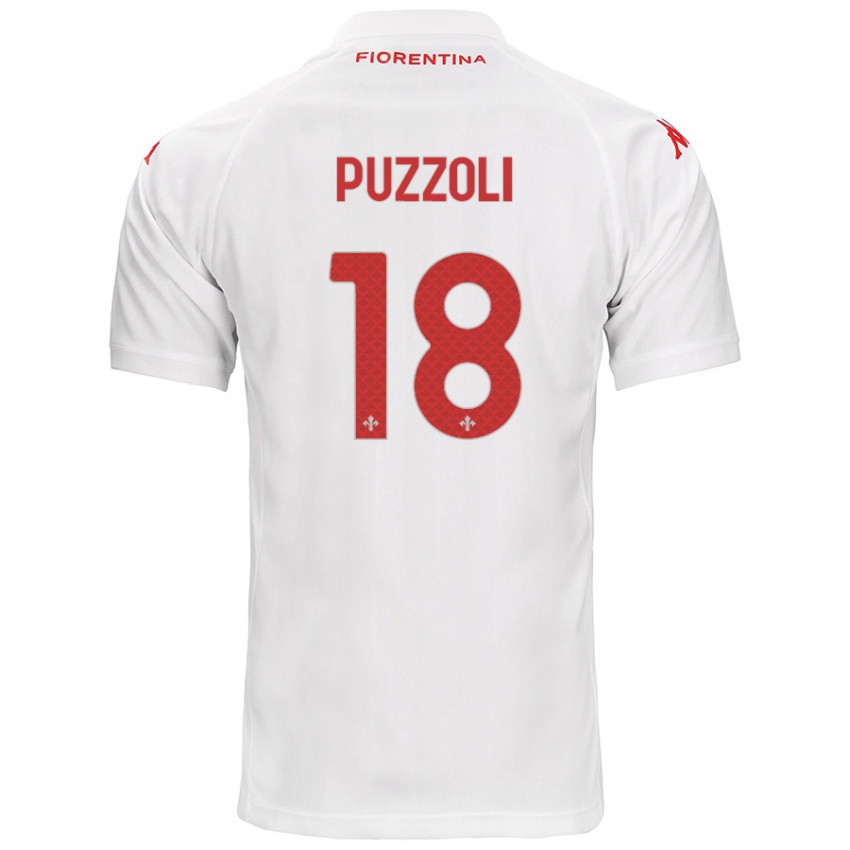 Niño Camiseta Giorgio Puzzoli #18 Blanco 2ª Equipación 2024/25 La Camisa