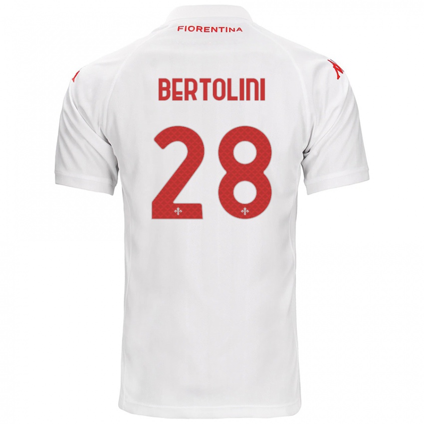 Niño Camiseta Gabriele Bertolini #28 Blanco 2ª Equipación 2024/25 La Camisa