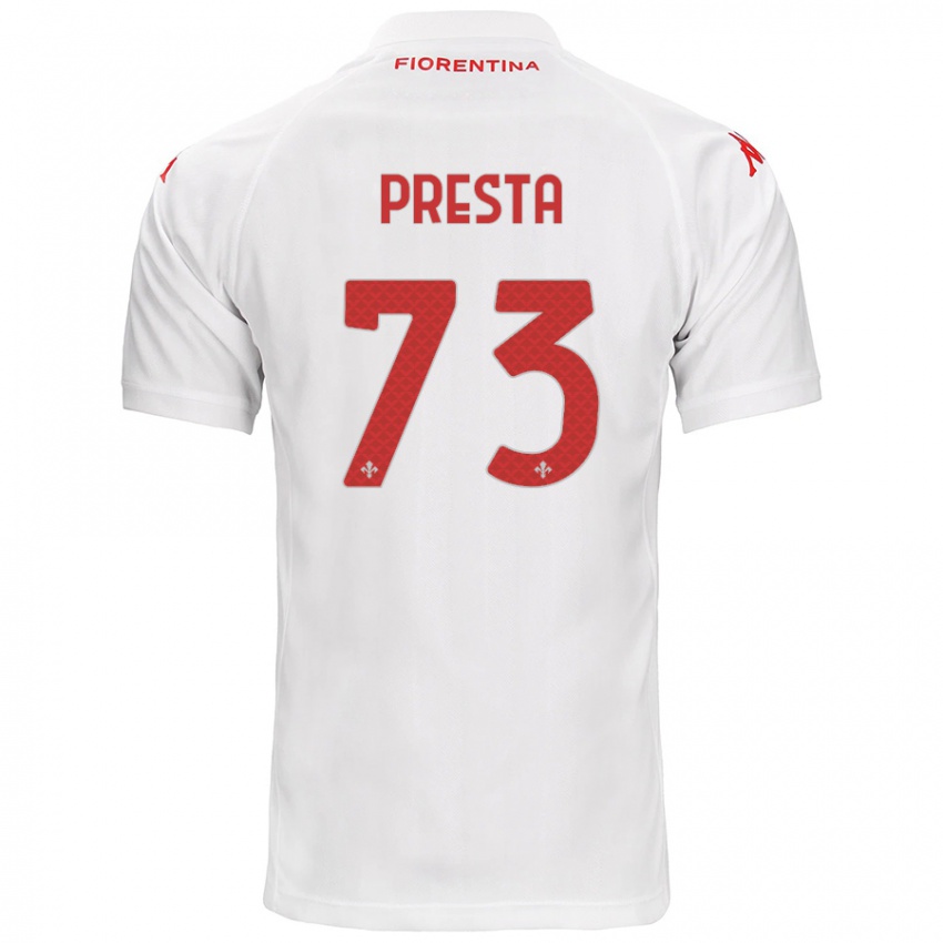 Niño Camiseta Francesco Presta #73 Blanco 2ª Equipación 2024/25 La Camisa