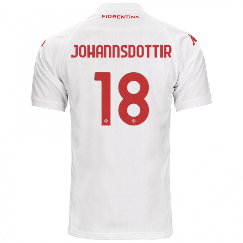 Niño Camiseta Alexandra Jóhannsdóttir #18 Blanco 2ª Equipación 2024/25 La Camisa