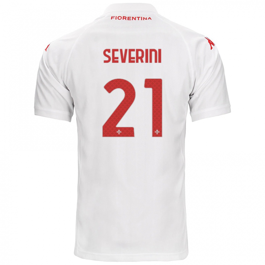 Niño Camiseta Emma Severini #21 Blanco 2ª Equipación 2024/25 La Camisa