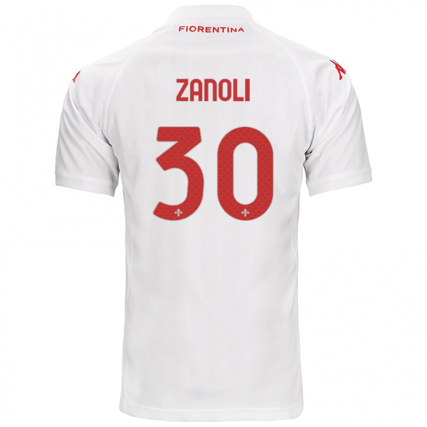 Niño Camiseta Martina Zanoli #30 Blanco 2ª Equipación 2024/25 La Camisa