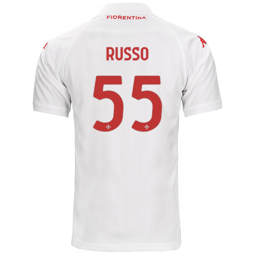 Niño Camiseta Federica Russo #55 Blanco 2ª Equipación 2024/25 La Camisa