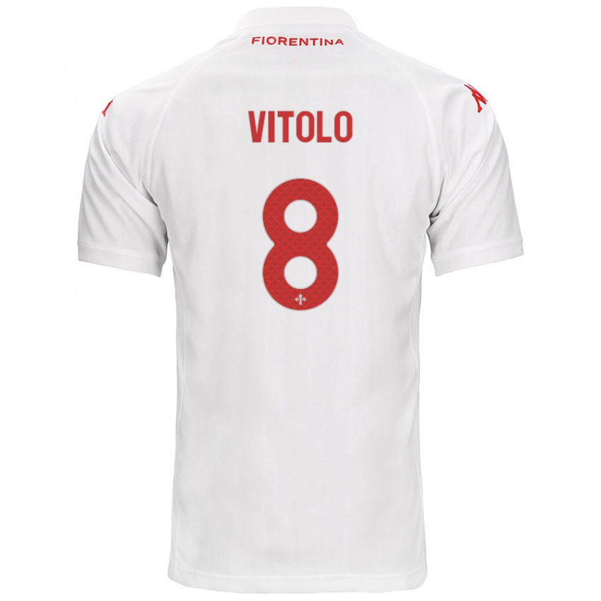 Niño Camiseta Federico Vitolo #8 Blanco 2ª Equipación 2024/25 La Camisa