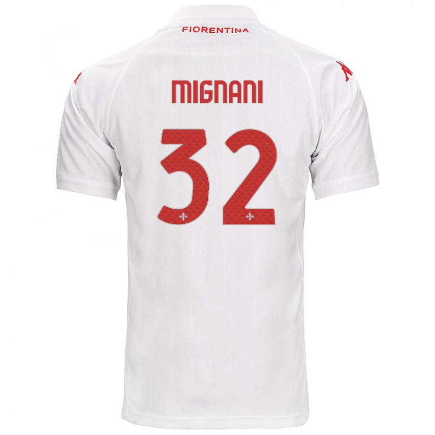 Niño Camiseta Carlo Mignani #32 Blanco 2ª Equipación 2024/25 La Camisa