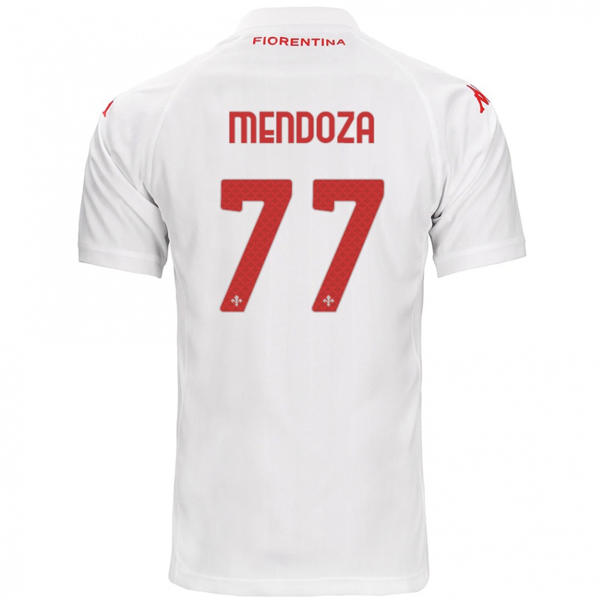 Niño Camiseta William Mendoza #77 Blanco 2ª Equipación 2024/25 La Camisa