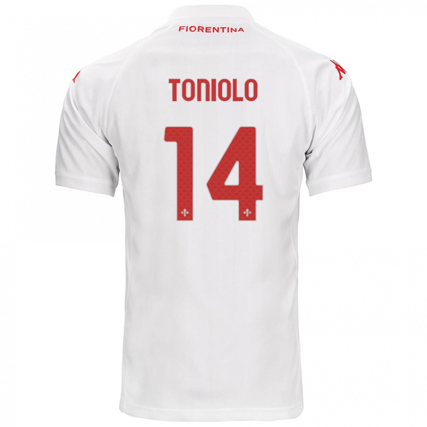 Niño Camiseta Martina Toniolo #14 Blanco 2ª Equipación 2024/25 La Camisa