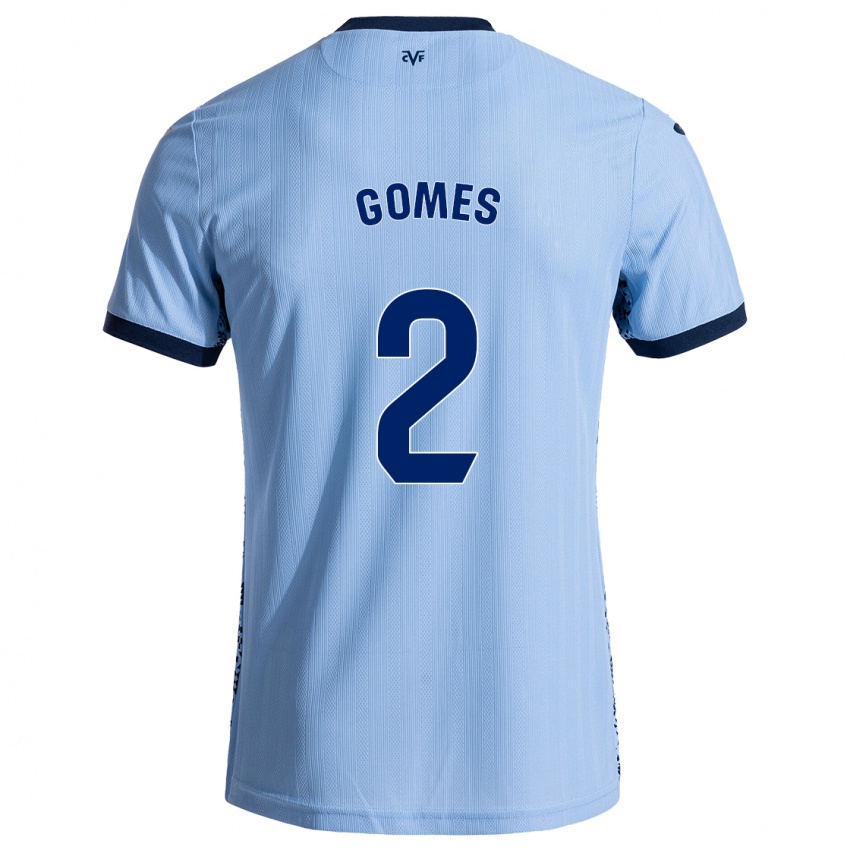 Niño Camiseta Vique Gomes #2 Azul Cielo 2ª Equipación 2024/25 La Camisa