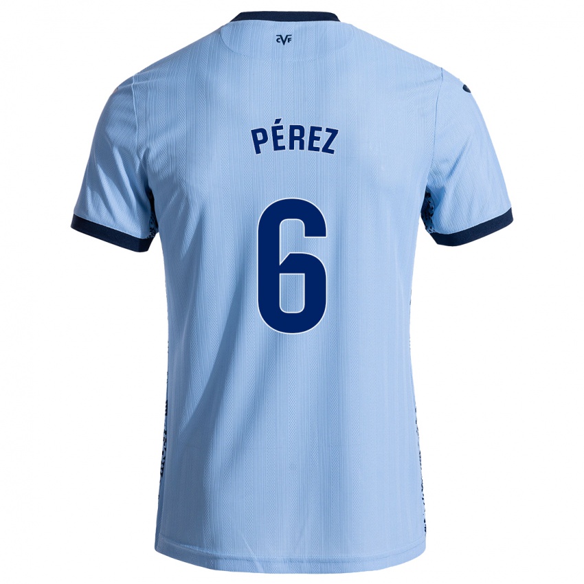 Niño Camiseta Hugo Pérez #6 Azul Cielo 2ª Equipación 2024/25 La Camisa