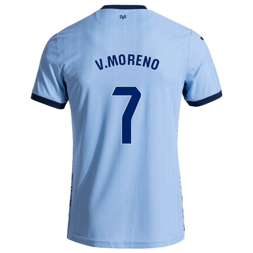 Niño Camiseta Víctor Moreno #7 Azul Cielo 2ª Equipación 2024/25 La Camisa