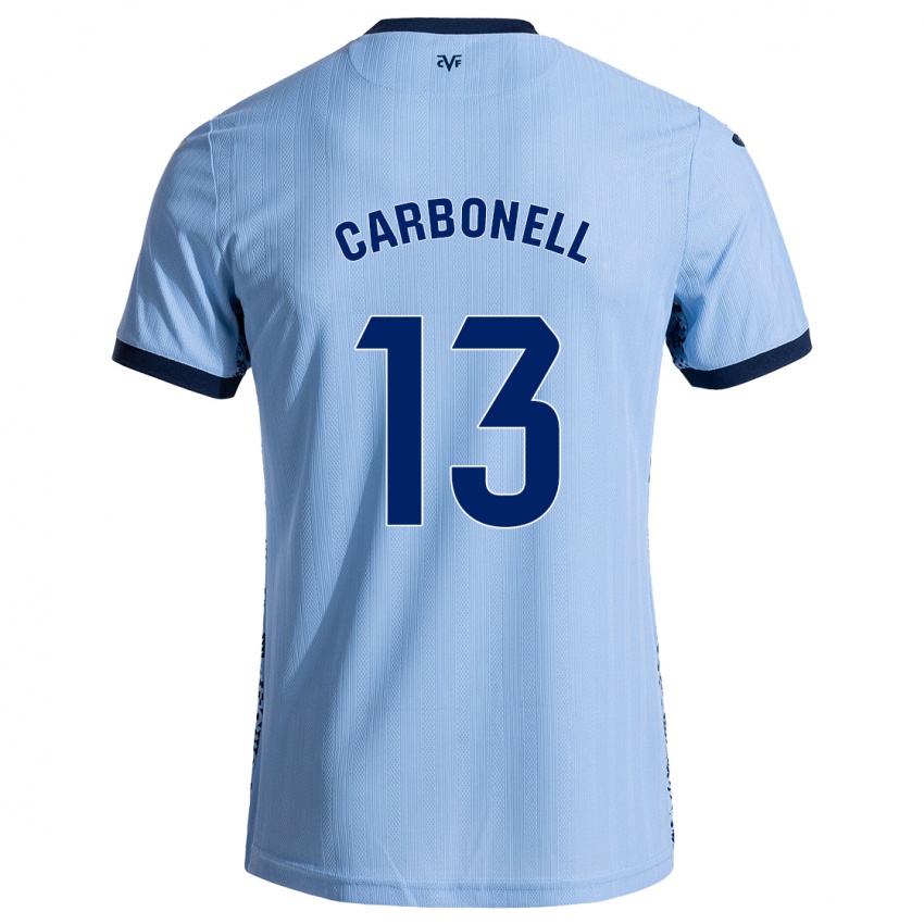 Niño Camiseta Carmen Carbonell #13 Azul Cielo 2ª Equipación 2024/25 La Camisa