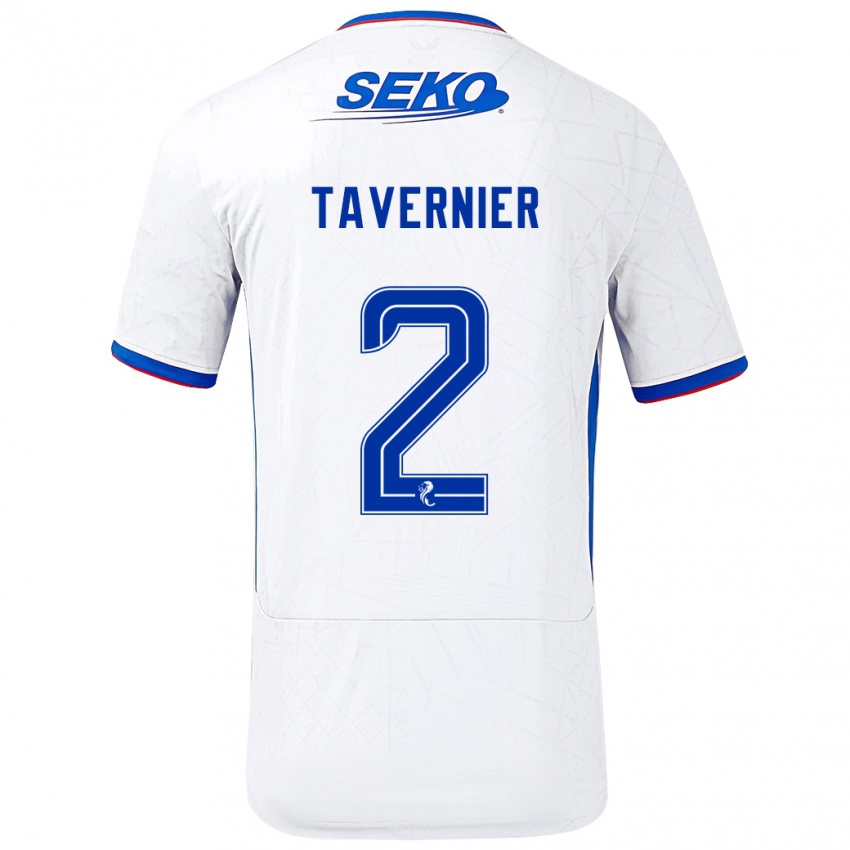 Niño Camiseta James Tavernier #2 Blanco Azul 2ª Equipación 2024/25 La Camisa