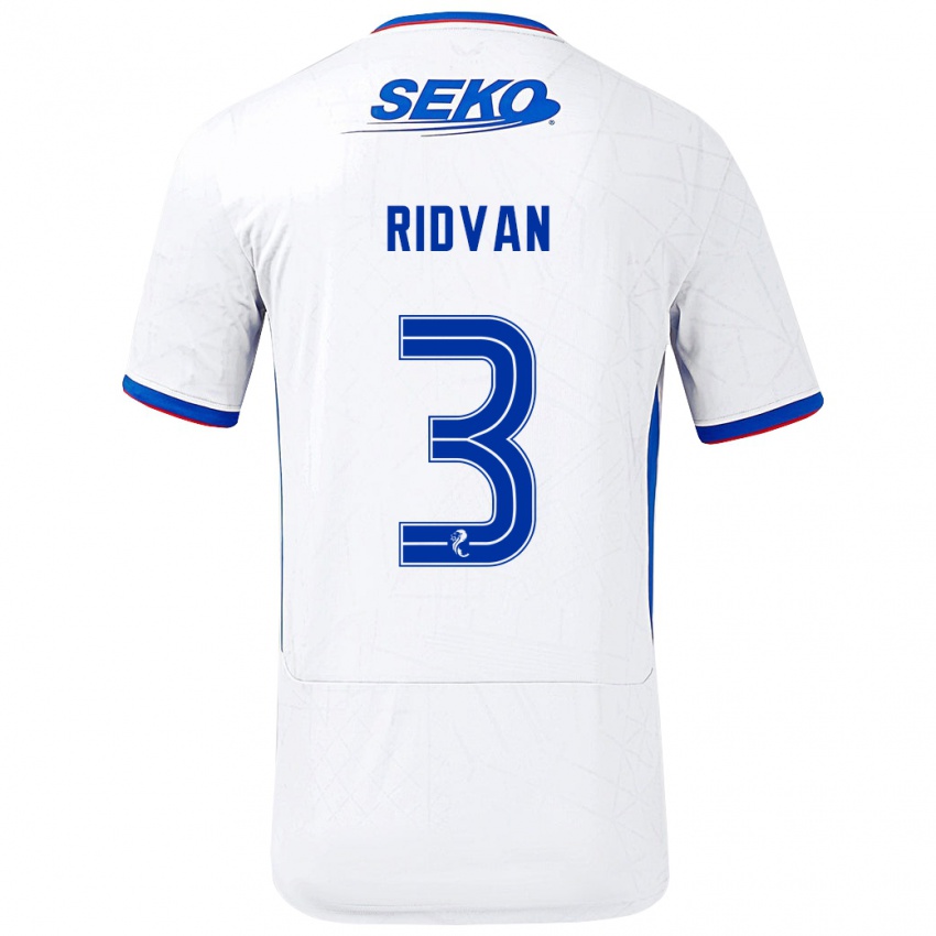 Niño Camiseta Rıdvan Yılmaz #3 Blanco Azul 2ª Equipación 2024/25 La Camisa