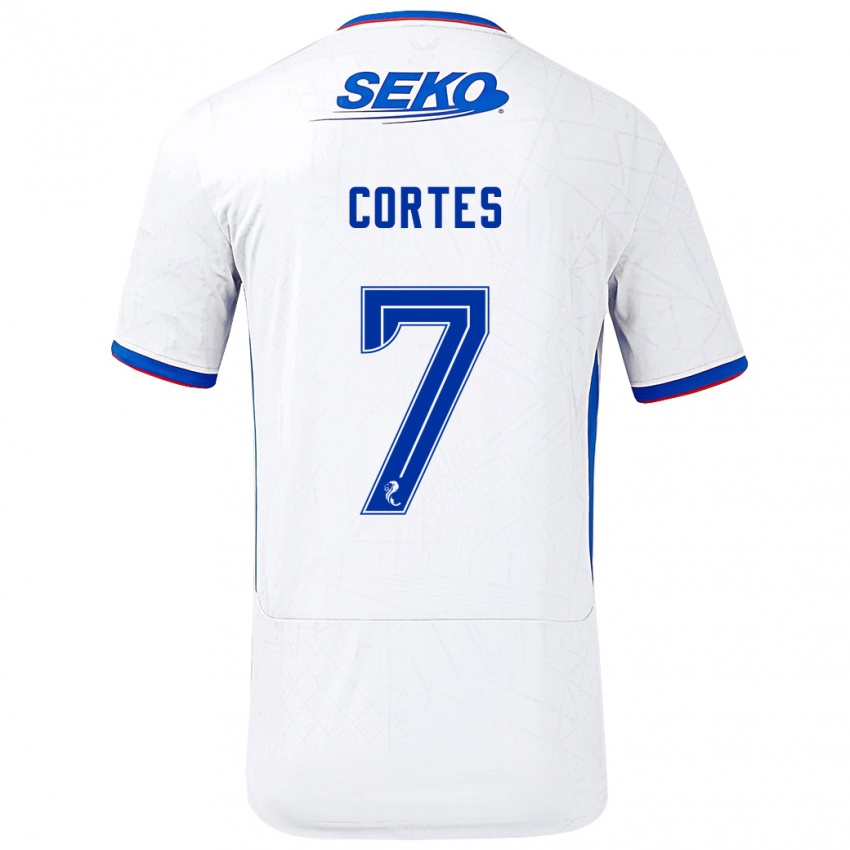 Niño Camiseta Óscar Cortés #7 Blanco Azul 2ª Equipación 2024/25 La Camisa