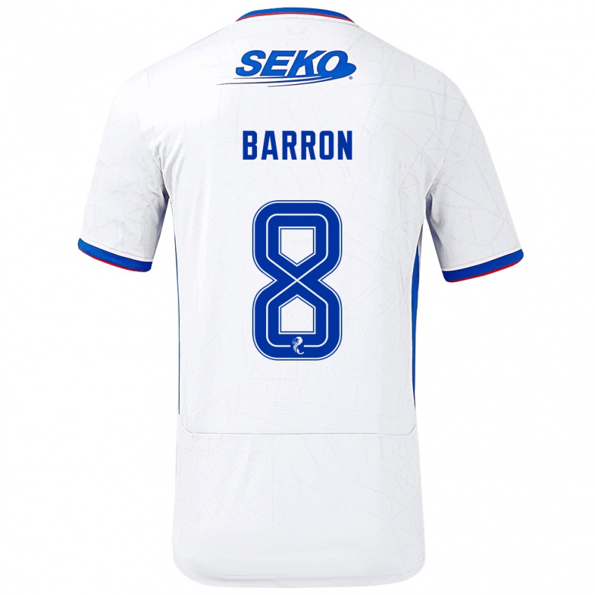 Niño Camiseta Connor Barron #8 Blanco Azul 2ª Equipación 2024/25 La Camisa