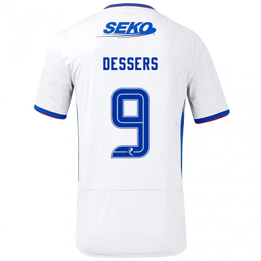 Niño Camiseta Cyriel Dessers #9 Blanco Azul 2ª Equipación 2024/25 La Camisa