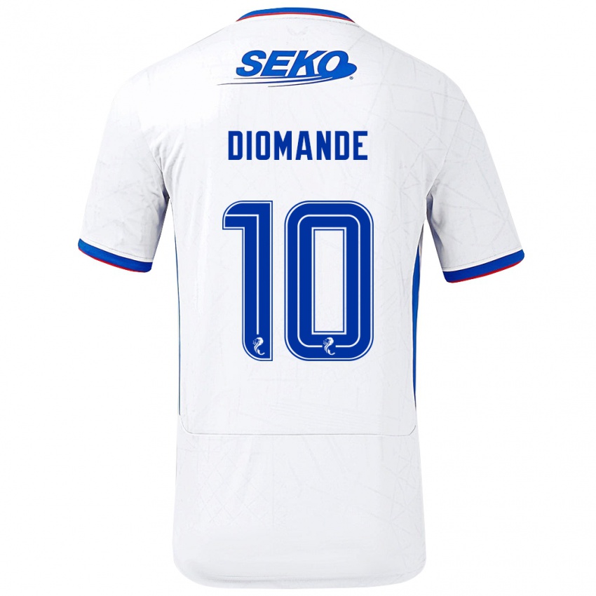 Niño Camiseta Mohamed Diomandé #10 Blanco Azul 2ª Equipación 2024/25 La Camisa