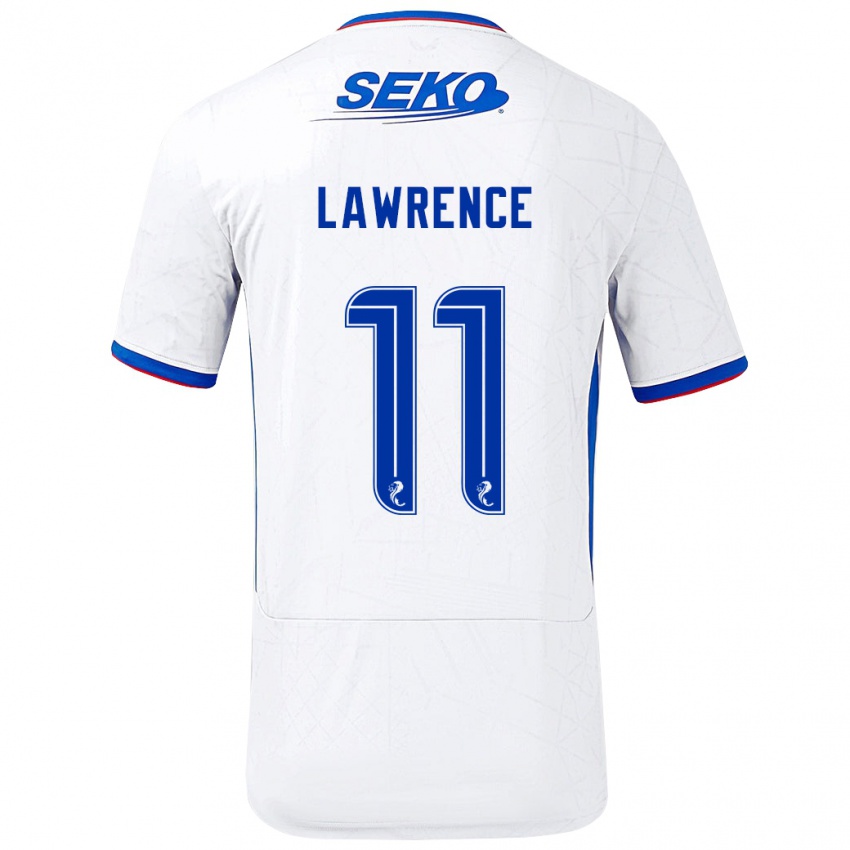 Niño Camiseta Tom Lawrence #11 Blanco Azul 2ª Equipación 2024/25 La Camisa