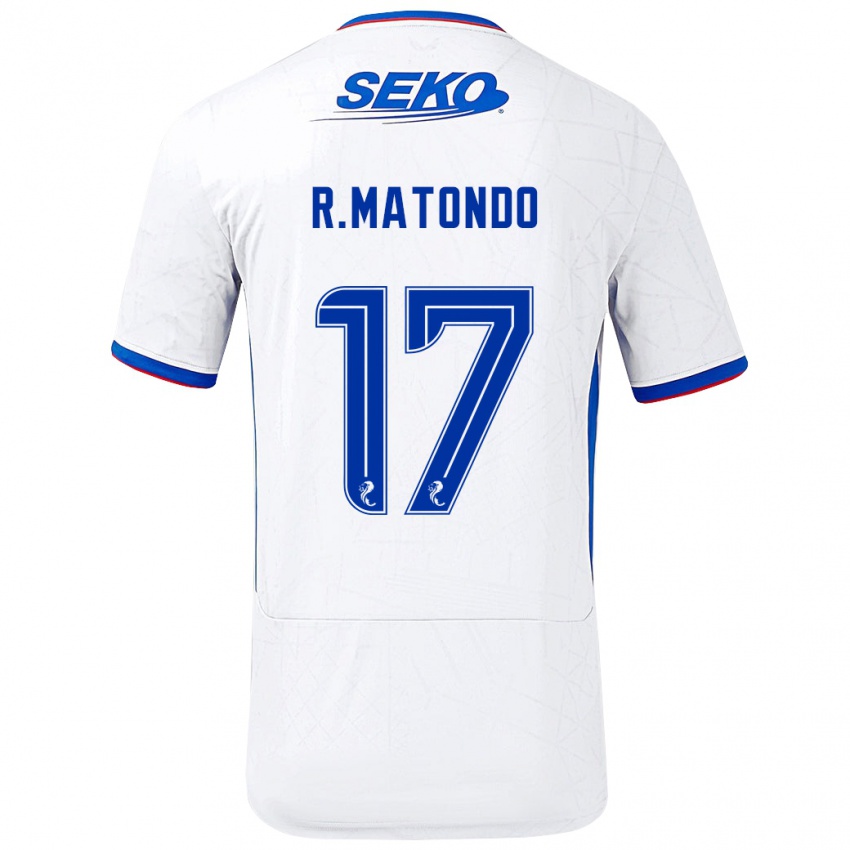 Niño Camiseta Rabbi Matondo #17 Blanco Azul 2ª Equipación 2024/25 La Camisa