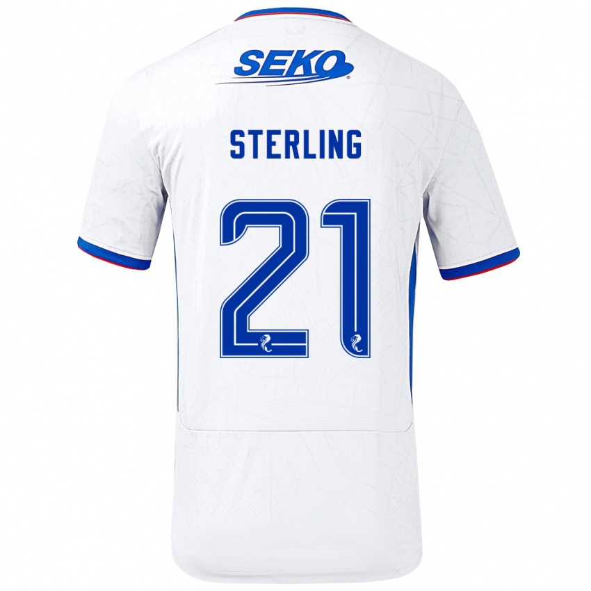 Niño Camiseta Dujon Sterling #21 Blanco Azul 2ª Equipación 2024/25 La Camisa