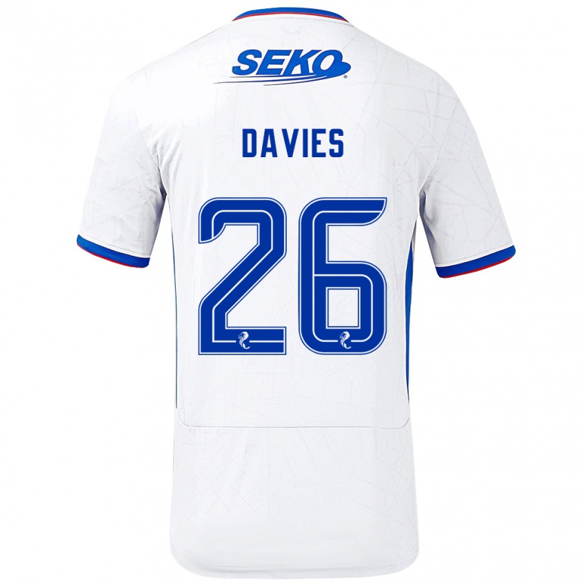 Niño Camiseta Ben Davies #26 Blanco Azul 2ª Equipación 2024/25 La Camisa