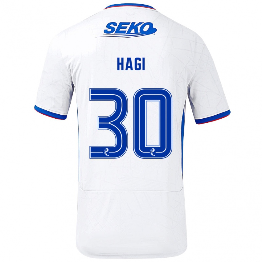 Niño Camiseta Ianis Hagi #30 Blanco Azul 2ª Equipación 2024/25 La Camisa