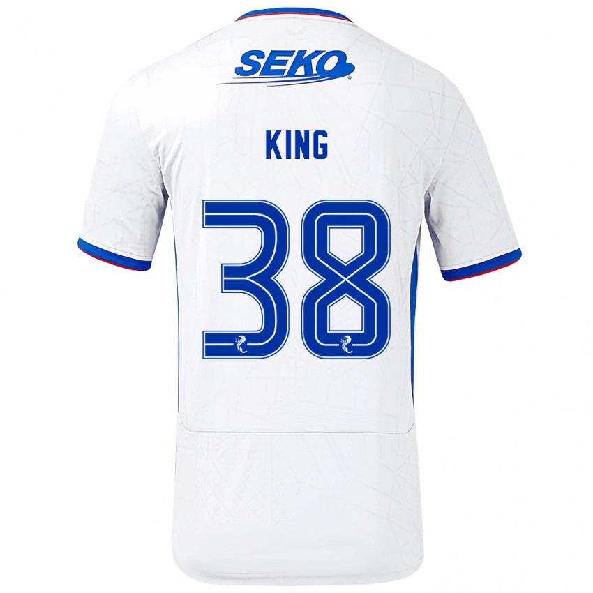 Niño Camiseta Leon King #38 Blanco Azul 2ª Equipación 2024/25 La Camisa