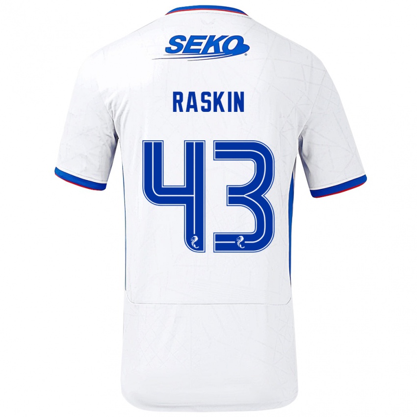 Niño Camiseta Nicolas Raskin #43 Blanco Azul 2ª Equipación 2024/25 La Camisa