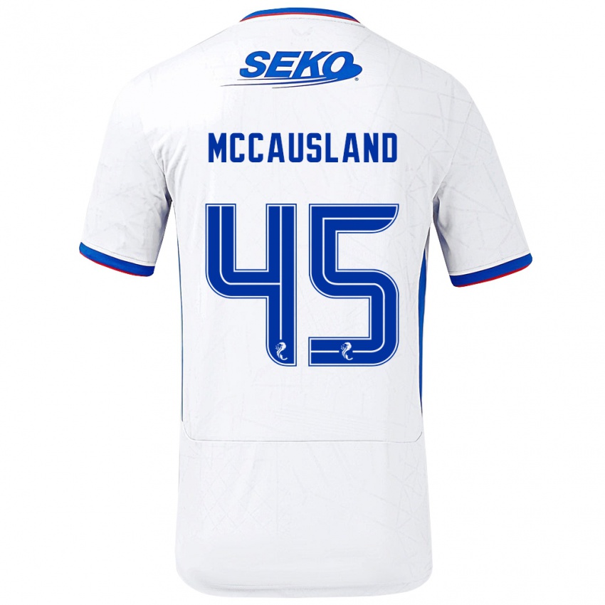 Niño Camiseta Ross Mccausland #45 Blanco Azul 2ª Equipación 2024/25 La Camisa