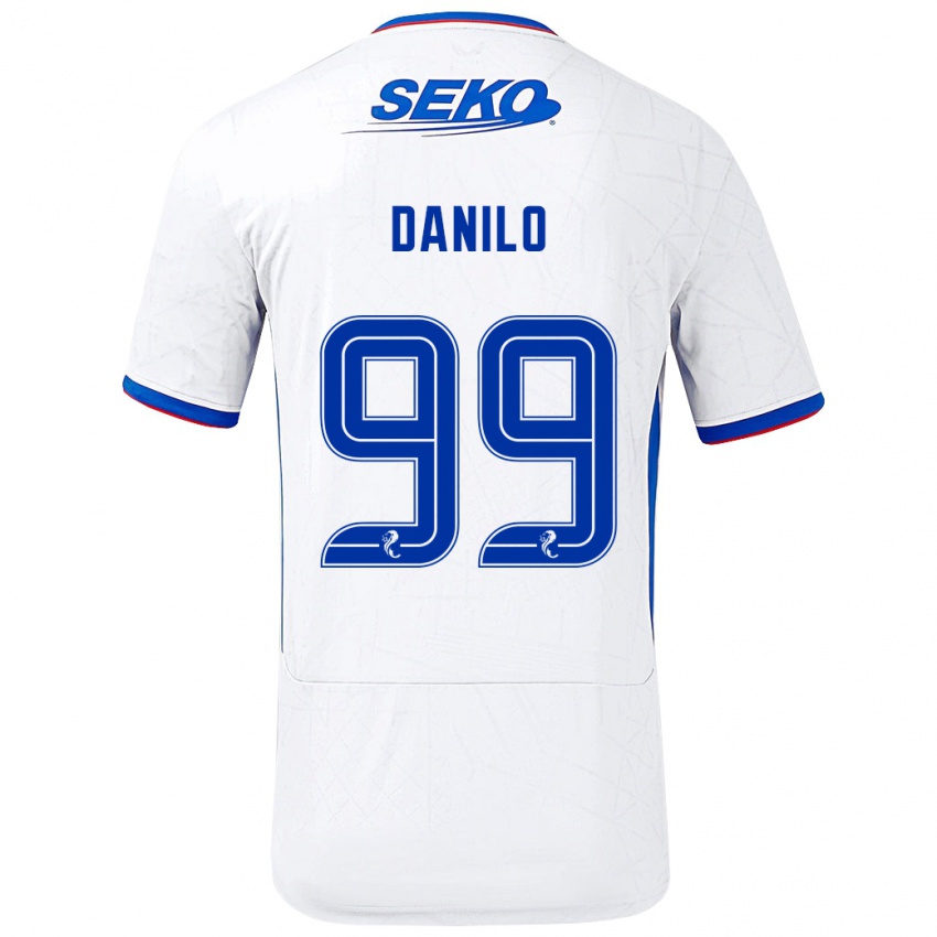 Niño Camiseta Danilo #99 Blanco Azul 2ª Equipación 2024/25 La Camisa