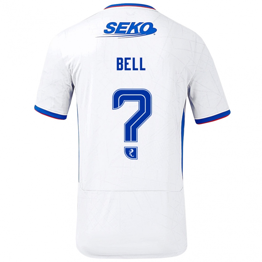 Niño Camiseta Cameron Bell #0 Blanco Azul 2ª Equipación 2024/25 La Camisa