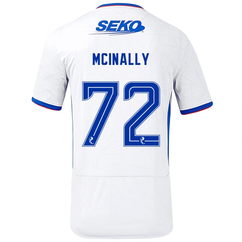 Niño Camiseta Darren Mcinally #72 Blanco Azul 2ª Equipación 2024/25 La Camisa