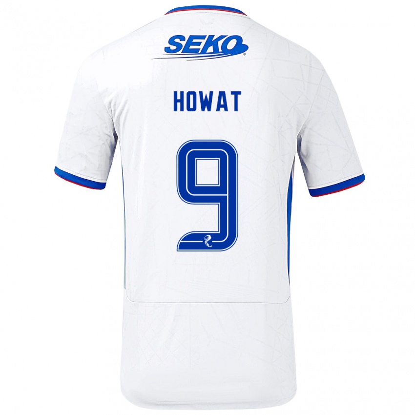 Niño Camiseta Kirsty Howat #9 Blanco Azul 2ª Equipación 2024/25 La Camisa