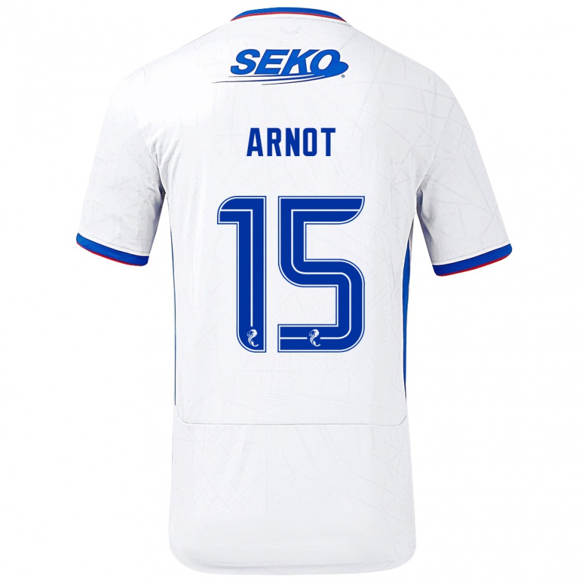 Niño Camiseta Elizabeth Arnot #15 Blanco Azul 2ª Equipación 2024/25 La Camisa