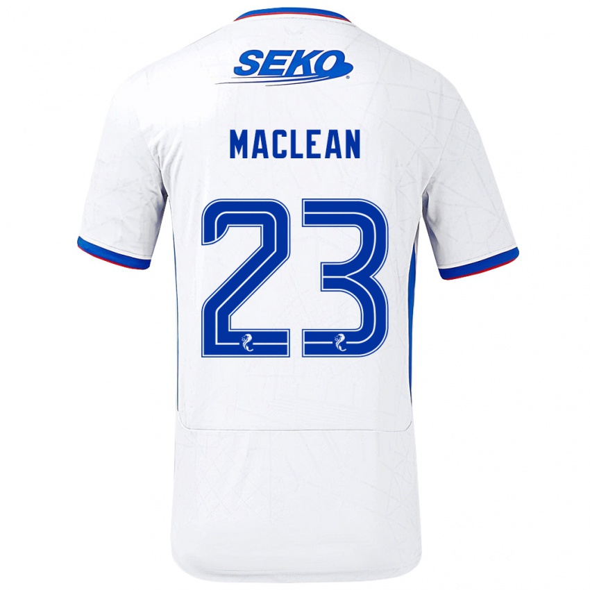 Niño Camiseta Kirsty Maclean #23 Blanco Azul 2ª Equipación 2024/25 La Camisa