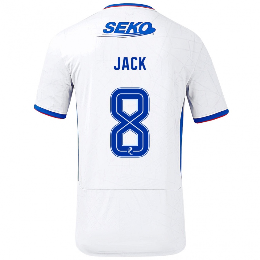 Niño Camiseta Ryan Jack #8 Blanco Azul 2ª Equipación 2024/25 La Camisa