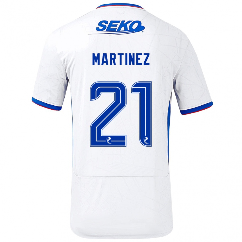 Niño Camiseta Lisa Martinez #21 Blanco Azul 2ª Equipación 2024/25 La Camisa