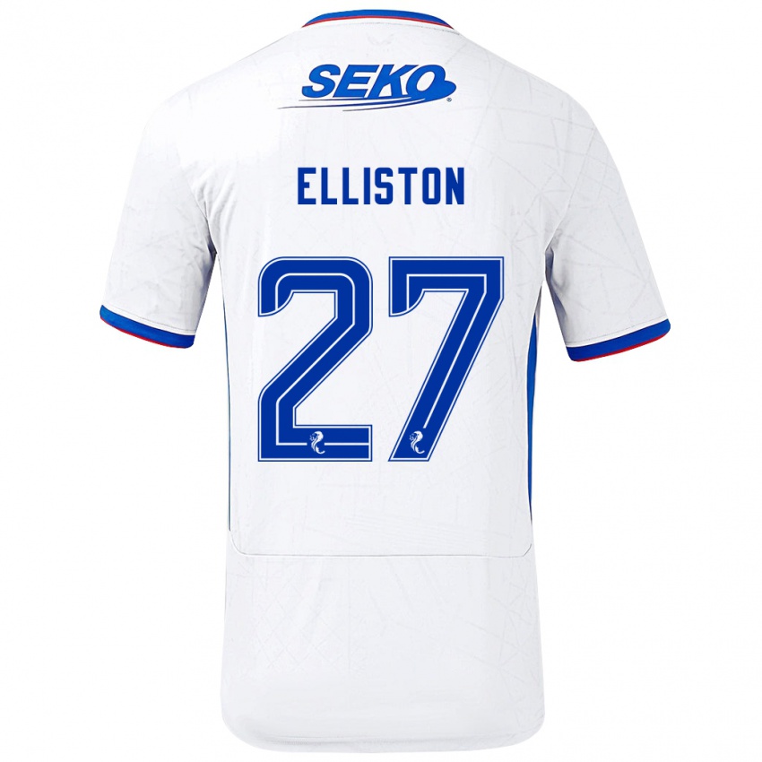 Niño Camiseta Maddie Elliston #27 Blanco Azul 2ª Equipación 2024/25 La Camisa