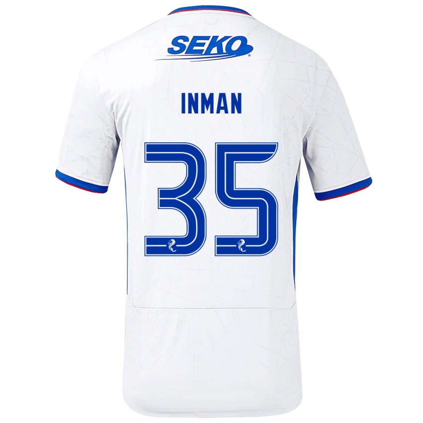 Niño Camiseta Lucy Inman #35 Blanco Azul 2ª Equipación 2024/25 La Camisa