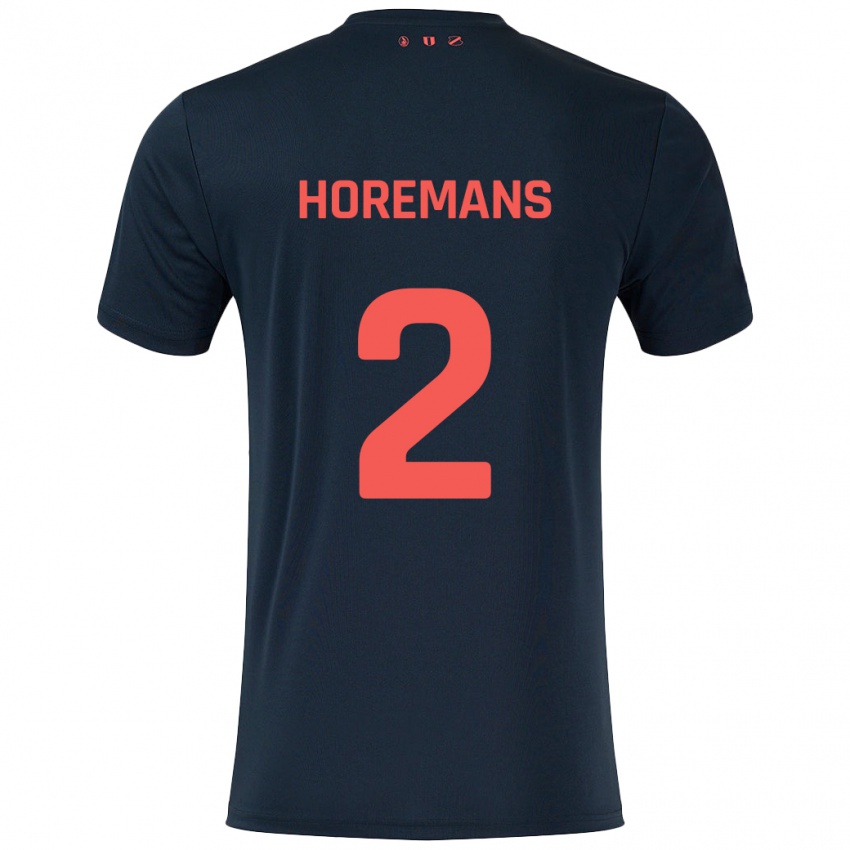 Niño Camiseta Siebe Horemans #2 Negro Rojo 2ª Equipación 2024/25 La Camisa