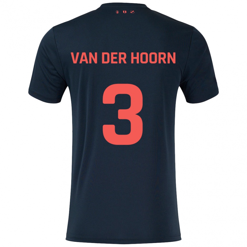 Niño Camiseta Mike Van Der Hoorn #3 Negro Rojo 2ª Equipación 2024/25 La Camisa