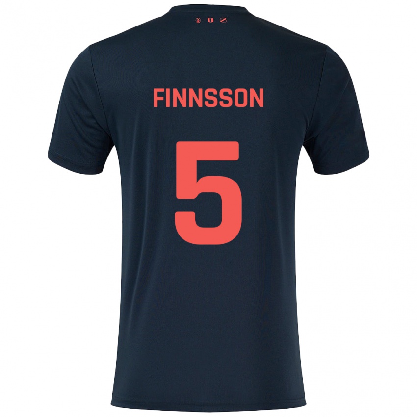 Niño Camiseta Kolbeinn Finnsson #5 Negro Rojo 2ª Equipación 2024/25 La Camisa