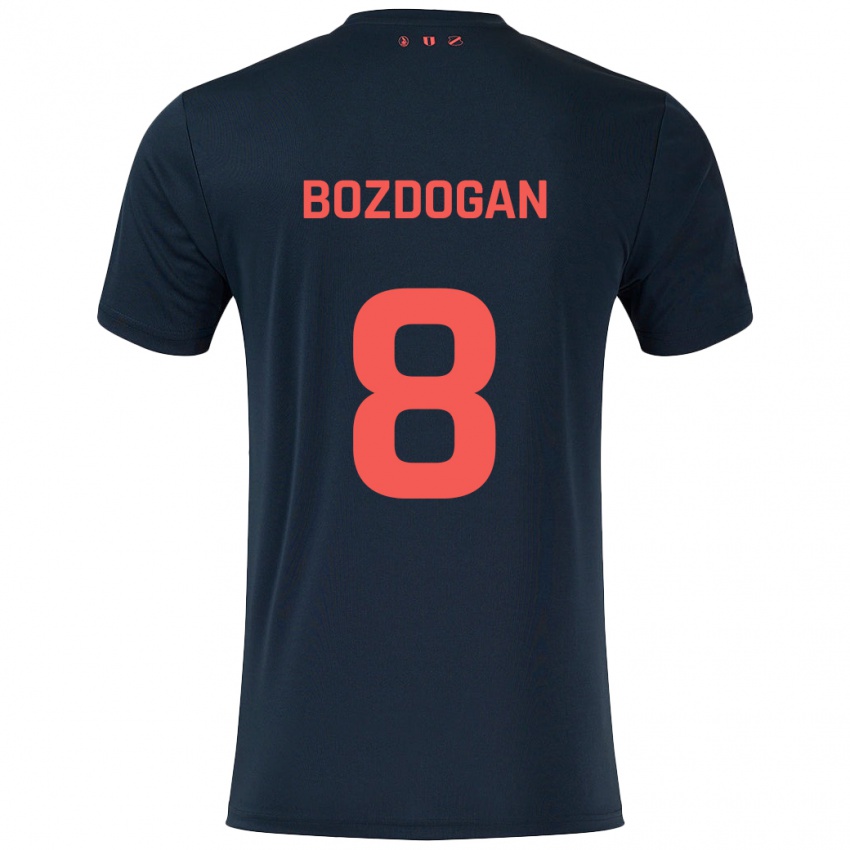 Niño Camiseta Can Bozdogan #8 Negro Rojo 2ª Equipación 2024/25 La Camisa