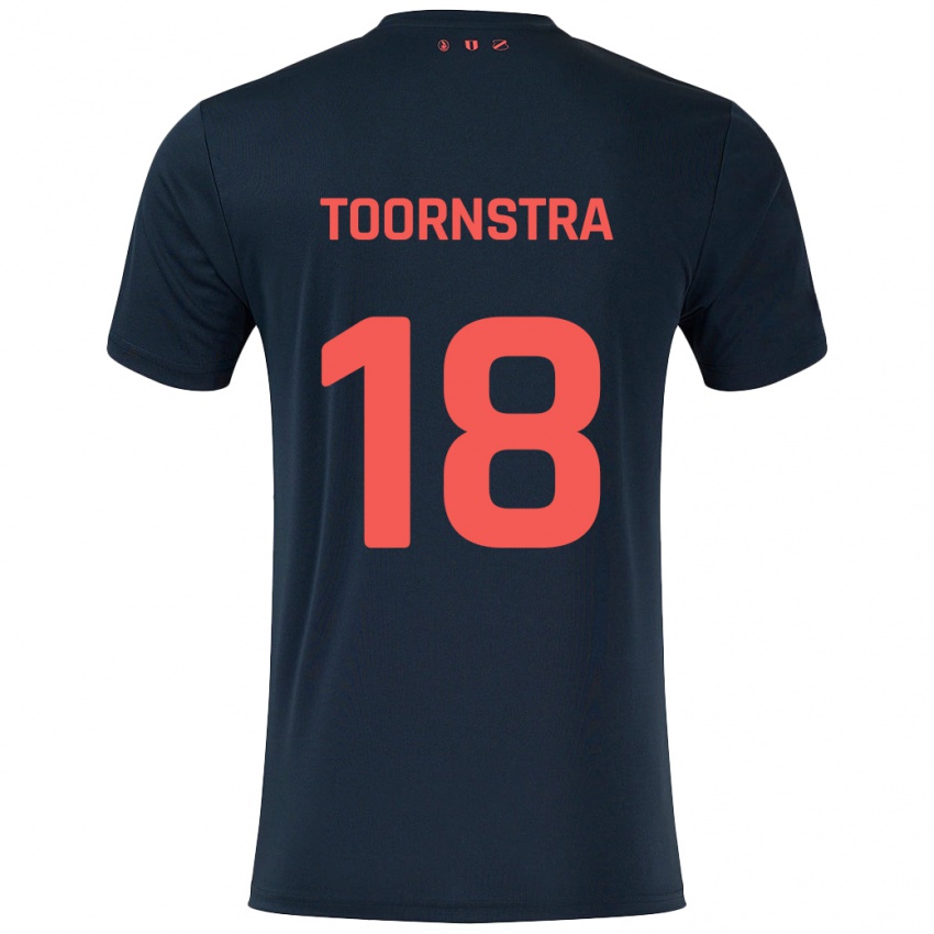 Niño Camiseta Jens Toornstra #18 Negro Rojo 2ª Equipación 2024/25 La Camisa