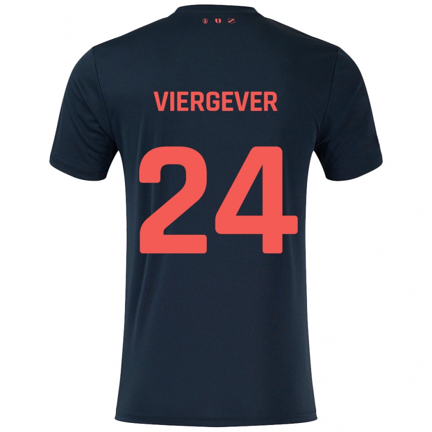 Niño Camiseta Nick Viergever #24 Negro Rojo 2ª Equipación 2024/25 La Camisa