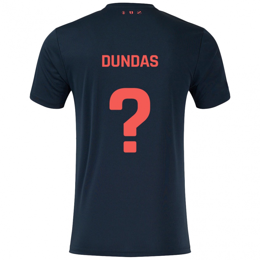 Niño Camiseta Noa Dundas #0 Negro Rojo 2ª Equipación 2024/25 La Camisa