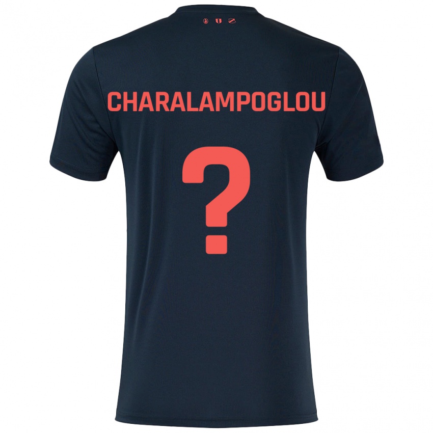 Niño Camiseta Georgios Charalampoglou #0 Negro Rojo 2ª Equipación 2024/25 La Camisa