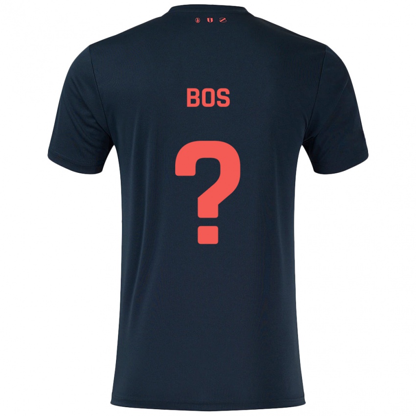 Niño Camiseta Torben Bos #0 Negro Rojo 2ª Equipación 2024/25 La Camisa