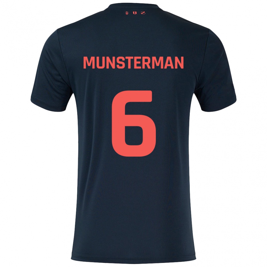 Niño Camiseta Marthe Munsterman #6 Negro Rojo 2ª Equipación 2024/25 La Camisa