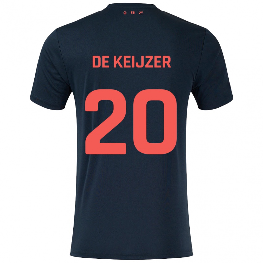 Niño Camiseta Lotje De Keijzer #20 Negro Rojo 2ª Equipación 2024/25 La Camisa